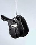 Western Black English Style Saddle with Silver Stirrups Christmas Ornament 4