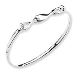 Silver .02ct. Diamond Twist Bangle Bracelet QW187 QG