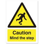 Produkt-Bild: Stewart Superior Warnzeichen "Mind the Step" selbstklebendes Vinyl 150&nbsp;x&nbsp;200&nbsp;mm