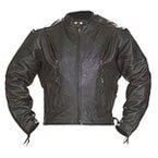 Motorcycle Jackets - Mens Vented Motorcycle Leather Jacket MJ4709