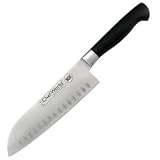 Review CHEFWO  / Forged Santoku, Granton Edge, 7 in., POM Handle - Forged Santoku