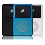 ISkin Claro Silicon Slims - Case for digital player - silicone - black, white, blue - iPod with video (5G) 60GB, iPod with video (5G) 80GB (pack of 3 )