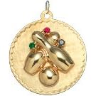 Bowling Pins on Disc, 14K Gold Charm by NJ Charms