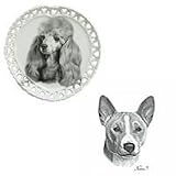 Basenji Heart Shaped Plate, Porcelain by Rosalinde (8' diameter)