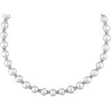 5.5mm Pearls With 14Kt. White Gold Beads. 18 Inch Cultured Pearl Necklace