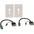 Tripp Lite EZA-VGAAF-2 Easy Pull Type-A Kit w/HD15F/F & 3.5mmF/F & 2 Wallplates