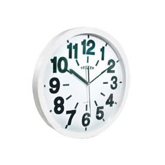 Reizen Low Vision Quartz Wall Clock - White Face, Black No.