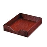 Advantus 07213 Hardwood stackable desk tray, letter, stand. depth, 2-1/4h, mahogany finish