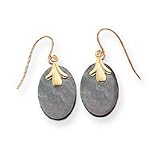 Sardelli - 14kt Gold Black Simulated Pearl Shell Disc Earrings