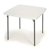 Lifetime 22315 37-Inch Square Folding Table, White Granite, 37-Inch Square Molded Top
