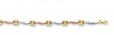 14K Tri-Color Gold Bracelet - 7.25