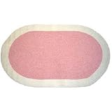 Tadpoles Classics Gingham Pink - Chenille rug solid w/ ivory border