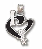 Chicago White Sox 3/4 I Heart Sox Enamel Pendant - Sterling Silver Jewelry