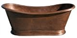 Freestanding Bathtub - Double Slipper 66" Copper Pedestal Tub by Handcrafted Metal