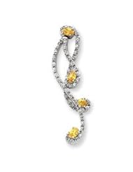Sterling Silver Yellow and Clear CZ Post Earrings QE3142"
