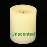IMAGE OF 4 Inch Round Unscented Cream Battery Candle -Timer