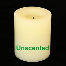 4 Inch Round Unscented Cream Battery Candle -Timer