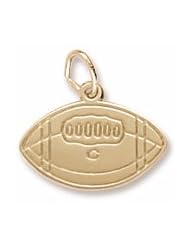 Rembrandt Charms, College Football Charm in Solid Sterling Silver or Gold, Engravable