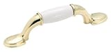Amerock Royal Family 3 Pull Polished Brass With Ceramic White Insert