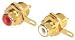 Gold RCA Jack Solder Type w/Nut Pair