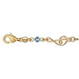 1001 Bijoux - Bracelet plaqu� or maille motif clef de Sol et zirconias bleu ci