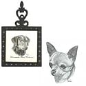 Chihuahua, Smooth Square Trivet, Porcelain by Rosalinde (4.5' x 8')