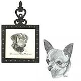 Chihuahua, Smooth Square Trivet, Porcelain by Rosalinde (4.5' x 8')