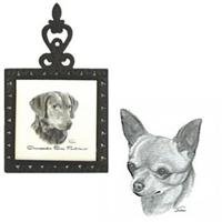 Chihuahua, Smooth Square Trivet, Porcelain by Rosalinde (4.5' x 8')