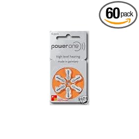 Power One Size 13 Zinc Air Hearing Aid Batteries (60 batteries)