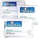 Gerber 12-Pack Prefold Birdseye 3-Ply Cloth Diapers - White