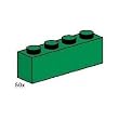 Lego Building Accessories 1x4 Green Bricks - 50 Pieces