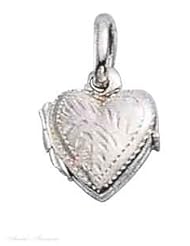 Sterling Silver Etched Heart Locket Pendant