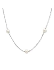 Sterling Silver 7-8mm White Freshwater Cultured Pearl w/2in ext. Necklace