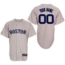 MLB Men's Boston Red Sox Replica Jersey Personalized (Road Gray, 36/Small)