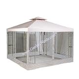 OPEN BOX - Garden Winds Universal 10 x 10 Two-Tiered Replacement Gazebo Canopy and Mosquito Netting Set