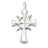 Sterling Silver Celtic & Iona Cross Pendant with 20 Inch Sterling Silver Chain