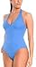 Speedo Women's Solid Underwire Tummy Control Contemporary Fit Halter Swimsuit