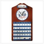 American Eagle Patriotic Wooden Clock And Calendar