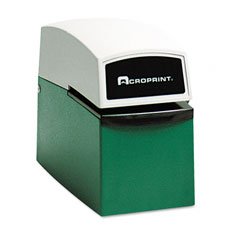 Acroprint Etc Digital Manual Time Stamp Clock White and Green