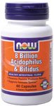 8 Billion Acidophilus and Bifidus by NOW Foods - Digestive Support (60 Capsules)