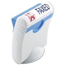 U. S. Stamp & Sign Clik! Premium Two-Color Message Stamp, "Faxed," Pre-Ink/Re-Ink, Blue/Red (4706)