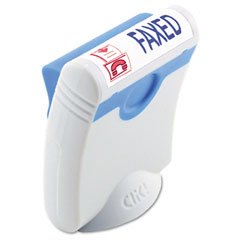 U. S. Stamp & Sign Clik! Premium Two-Color Message Stamp, "Faxed," Pre-Ink/Re-Ink, Blue/Red (4706)