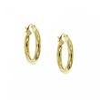 Plain Gold Hoop Earrings in Solid Yellow Gold Finely Polished