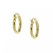Plain Gold Hoop Earrings in Solid Yellow Gold Finely Polished