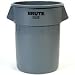 Rubbermaid Commercial Brute LLDPE 55-Gallon Trash Can without Lid, Legend "Brute", Round, 33" Height, Gray