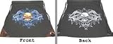 Cool Dual Tribal Dragons & Skull Drawstring Backpack
