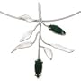 Chrysocolla brooch necklace, 'Radiant Dawn'