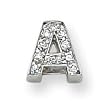 Sterling Silver CZ Initial A Slide