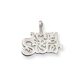 Sterling Silver I (heart) my Sister Pendant