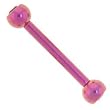 Solid Titanium Double Gem Pink Barbell 5/16-3mm